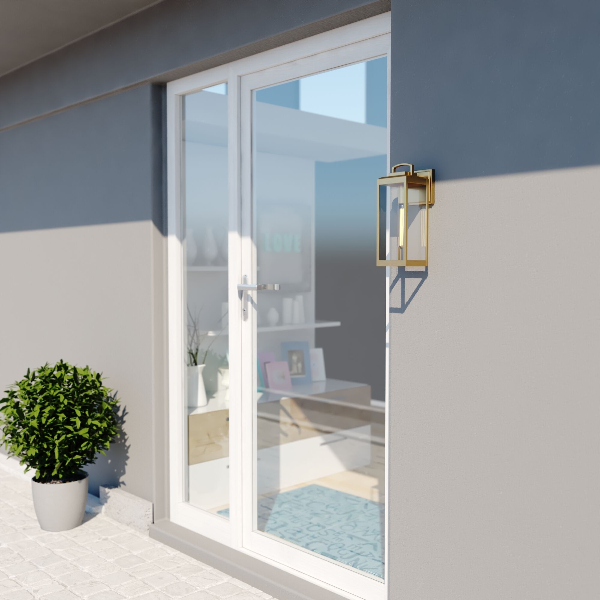 Kinzie LED 14.25 inch Vintage Brass Outdoor Wall