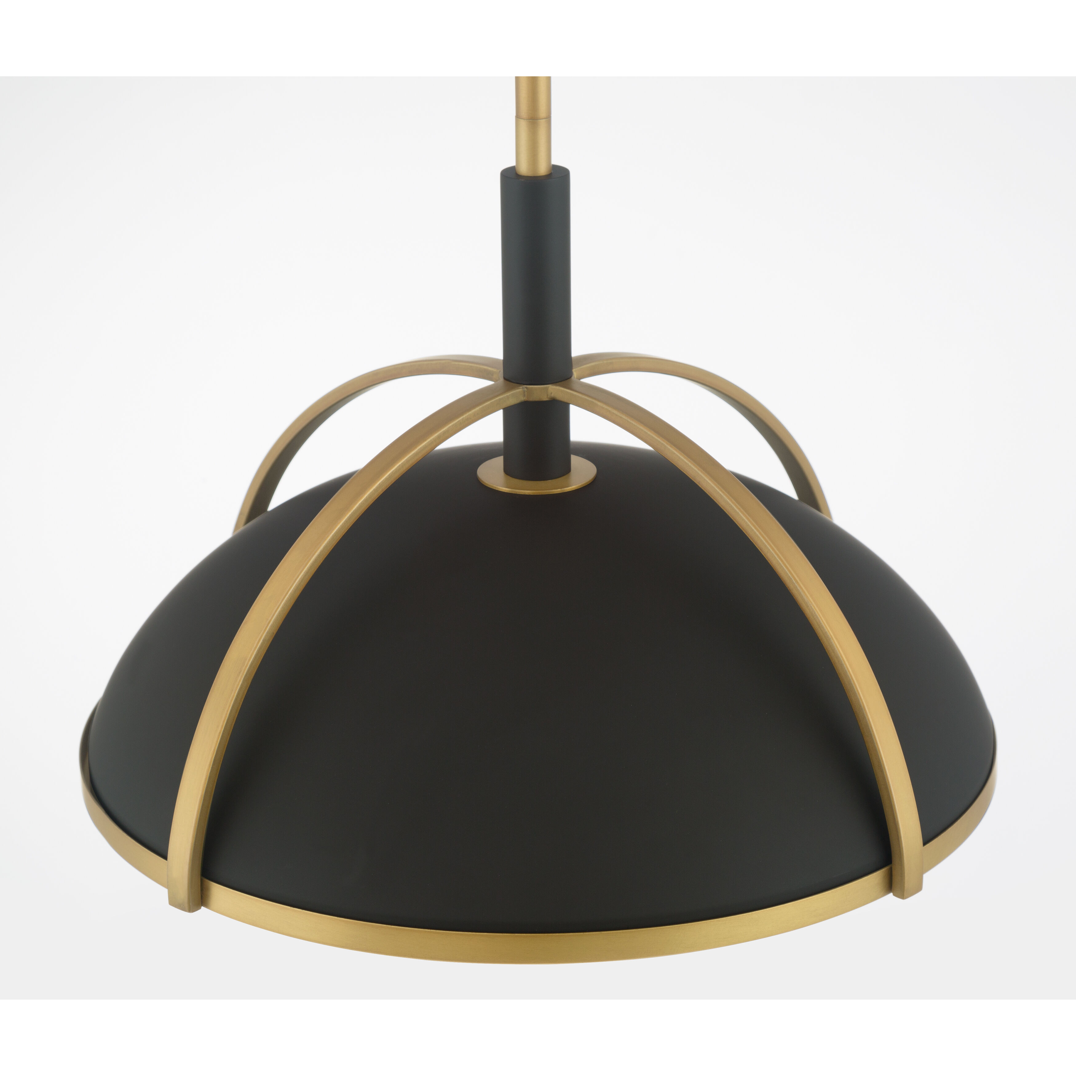 Yorkshire 2 Light 14 inch Dark Matte Black and Legacy Brass Pendant Ceiling Light