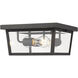 Beacon 3 Light 12 inch Oil Rubbed Bronze Outdoor Flush Mount
