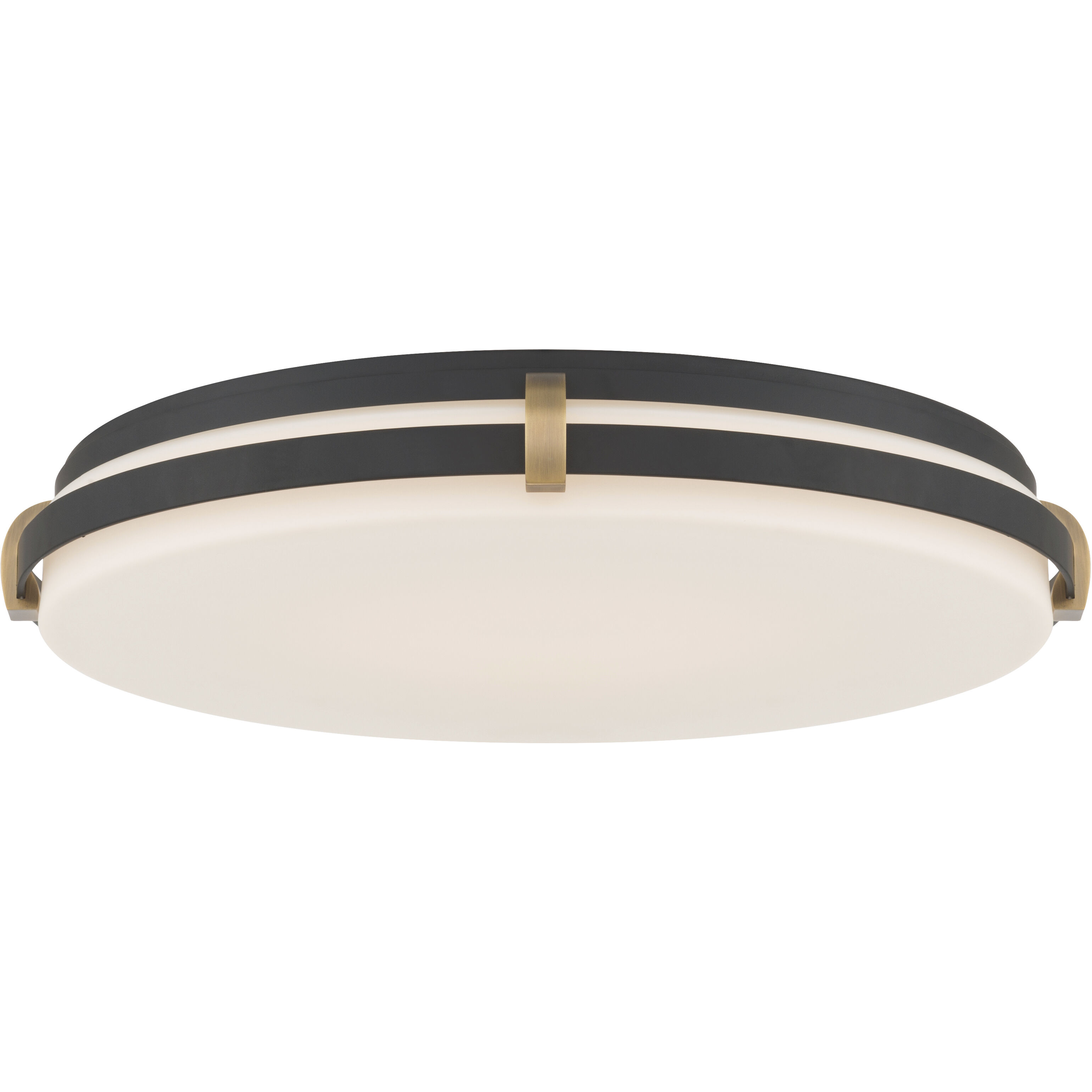 Arclume LED 18.75 inch Dark Matte Black and Legacy Brass Flush Mount Ceiling Light