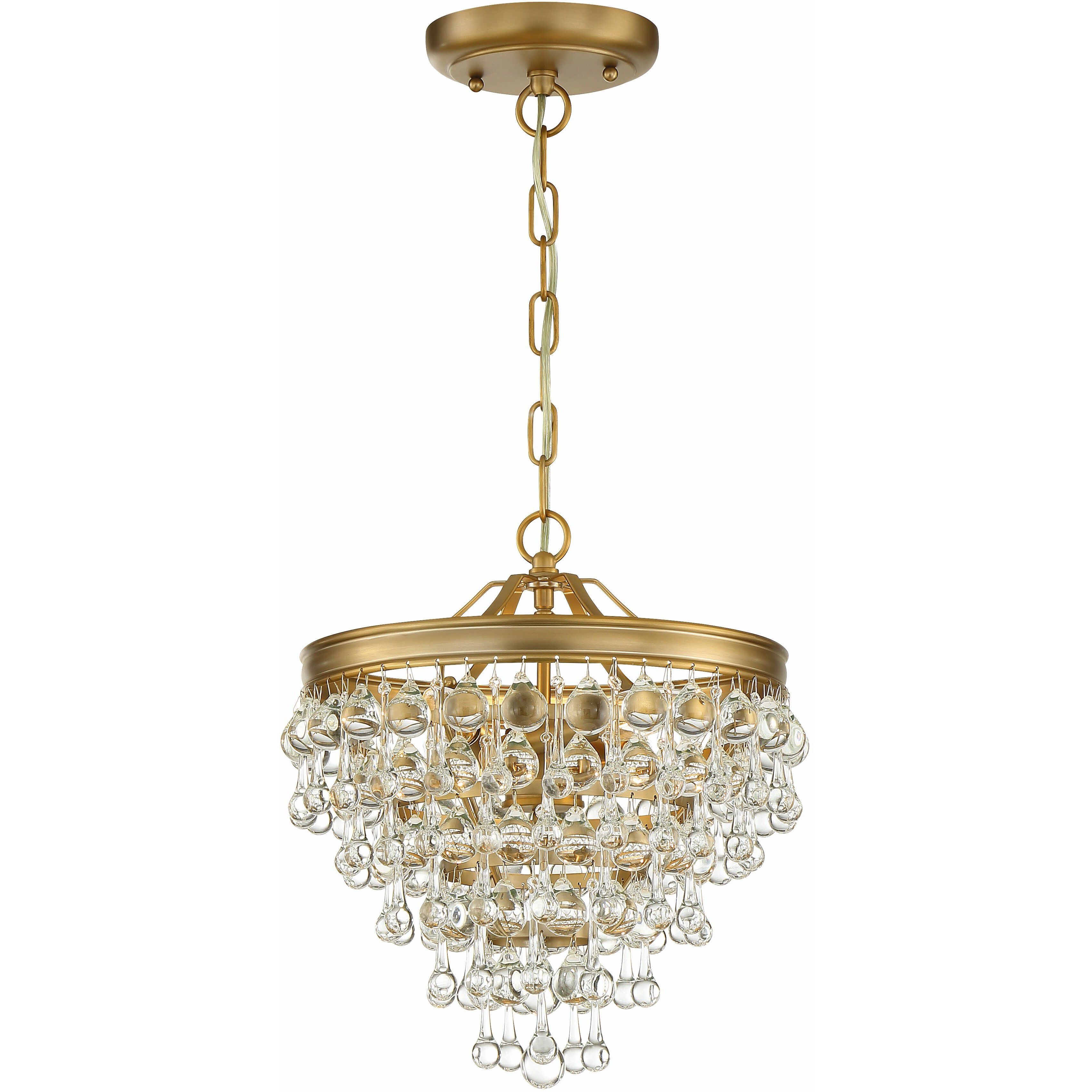 Calypso 3 Light 13 inch Vibrant Gold Chandelier Ceiling Light