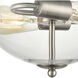 Astoria 2 Light 15 inch Brushed Nickel Semi Flush Mount Ceiling Light