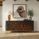 Melbourne Burl and Warm Brass 4 Door Cabinet