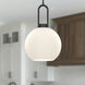 Alora Mood Soji 1 Light 7.88 inch Matte Black Pendant Ceiling Light in Matte Opal Glass