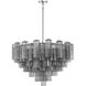 Addis 16 Light 32 inch Polished Chrome Chandelier Ceiling Light in Tronchi Glass Smoke