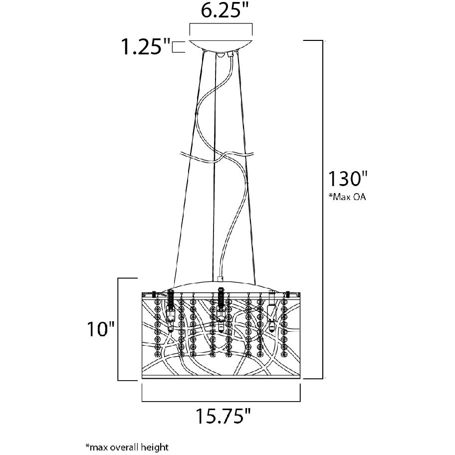 Inca LED 15.75 inch Polished Chrome Multi-Light Pendant Ceiling Light in Clear/White, With Bulb 