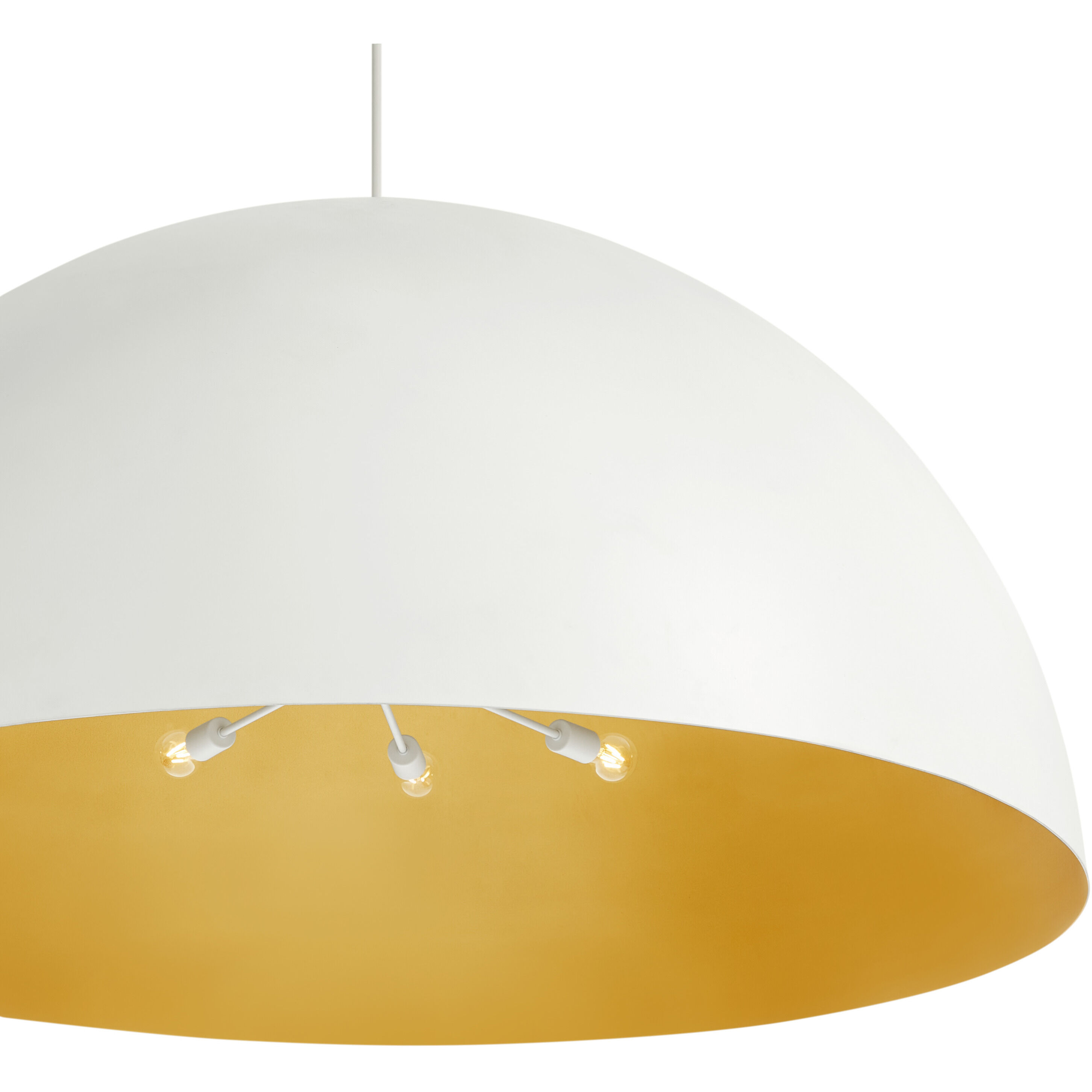 Elias 10 Light 59 inch Matte White Pendant Ceiling Light in 59" D x 59" W x 30.5" H, Matte White with Champagne Gold interior, EVOLV