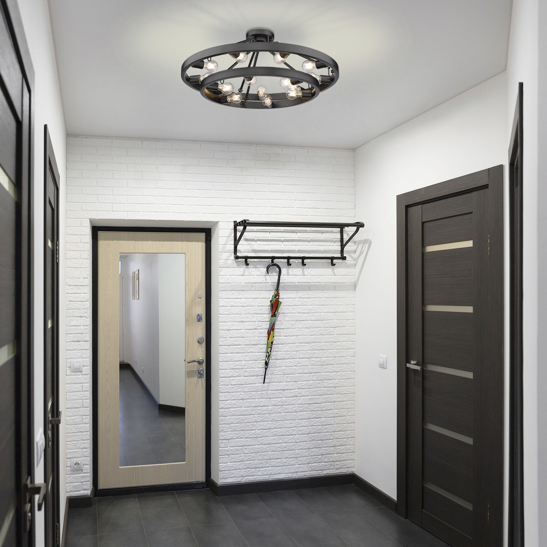 Castile 15 Light 32 inch Matte Black Semi-Flush Mount Ceiling Light