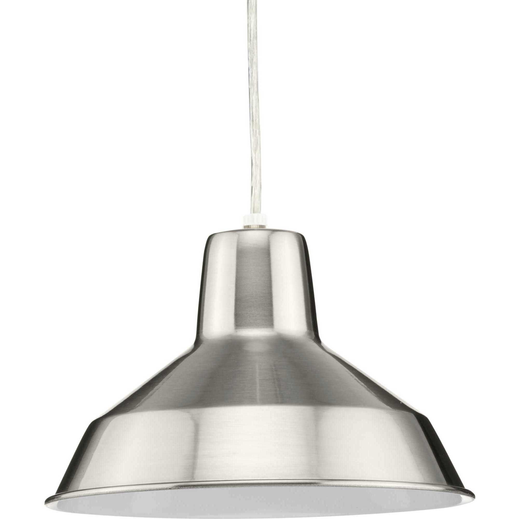 Metal Shade 1 Light 10 inch Brushed Nickel Mini-Pendant Ceiling Light in Standard