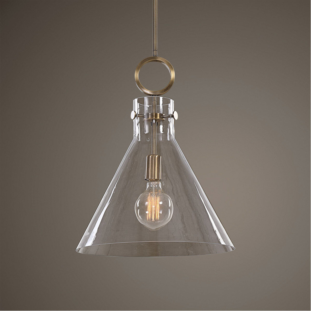 Imbuto 1 Light 14 inch Aged Brass Pendant Ceiling Light