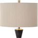 Alastair 30 inch 150 watt Black Marble with Plated Gold and Crystal Table Lamp Portable Light