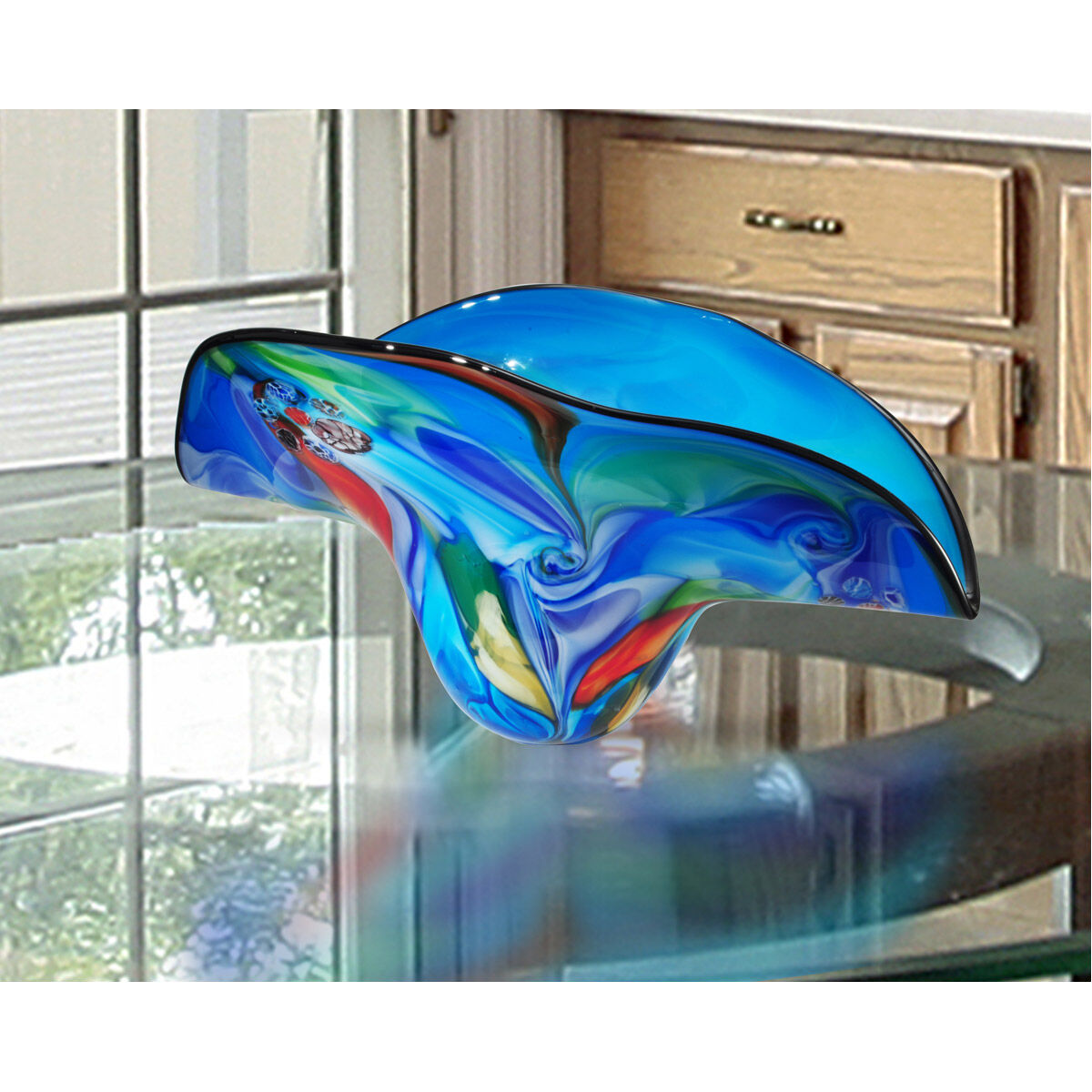 Evelyn 17 X 8 inch Blown Art Glass Bowl