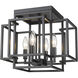 Titania 4 Light 14 inch Matte Black Flush Mount Ceiling Light in 6