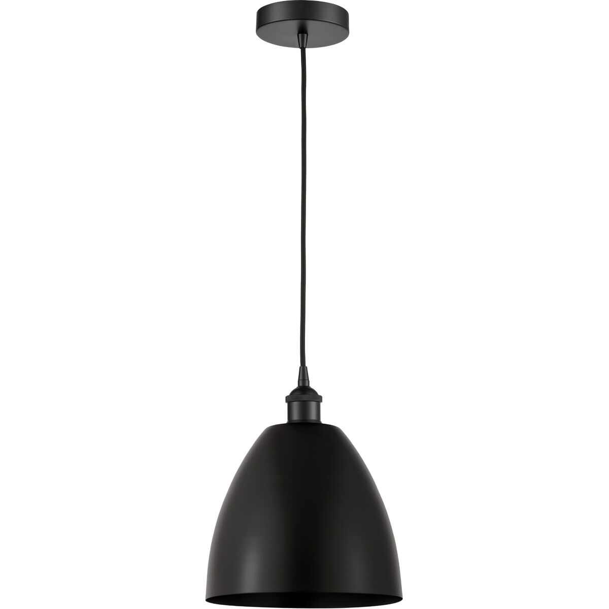 Edison Dome 1 Light 9 inch Matte Black Mini Pendant Ceiling Light