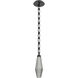 Aalto LED 6 inch Matte Black Pendant Ceiling Light in 3000K LED, Smoke, Rectangular Chain