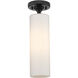 Downtown Urban Crown Point 1 Light 3.88 inch Matte Black Flush Mount Ceiling Light in Matte White