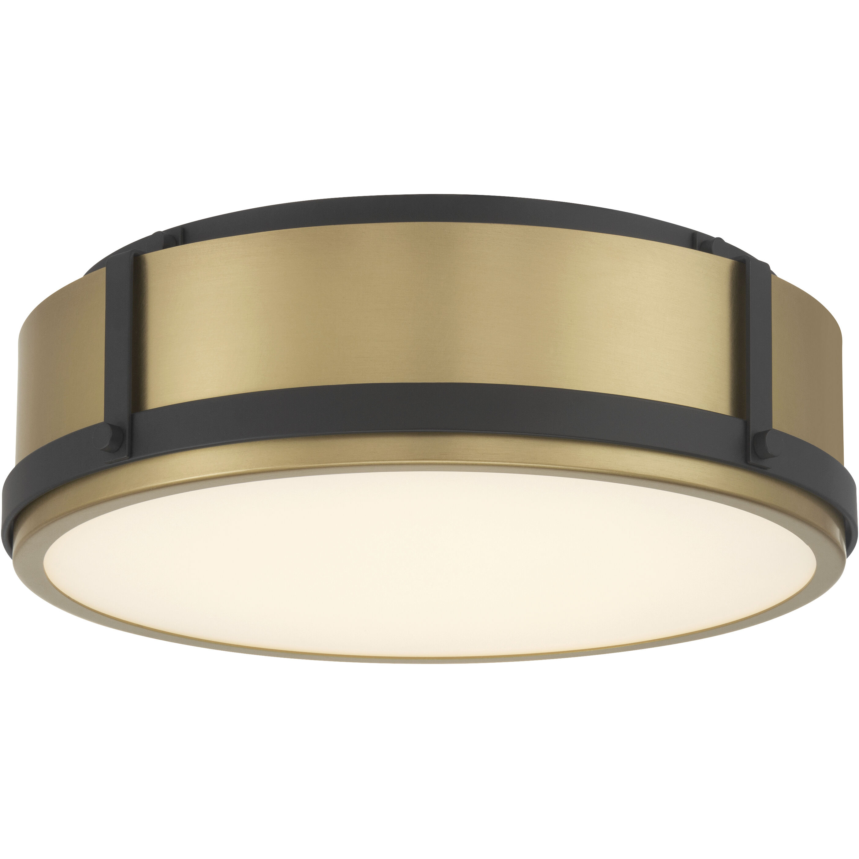 Lynca LED 13.75 inch Legacy Brass and Dark Matte Black Flush Mount Ceiling Light