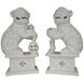 White Foo Dog White/Cream Figurines, Pair