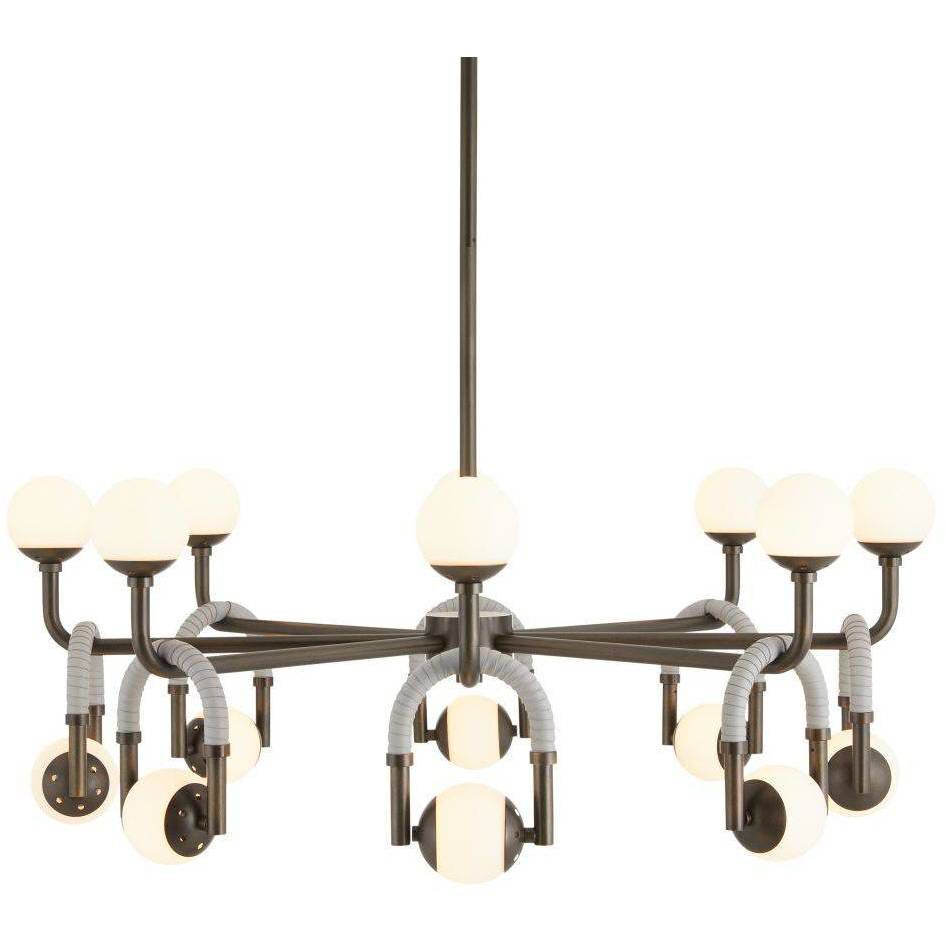 Hollins 8 Light 33 inch English Bronze and Anchor Grey Chandelier Ceiling Light