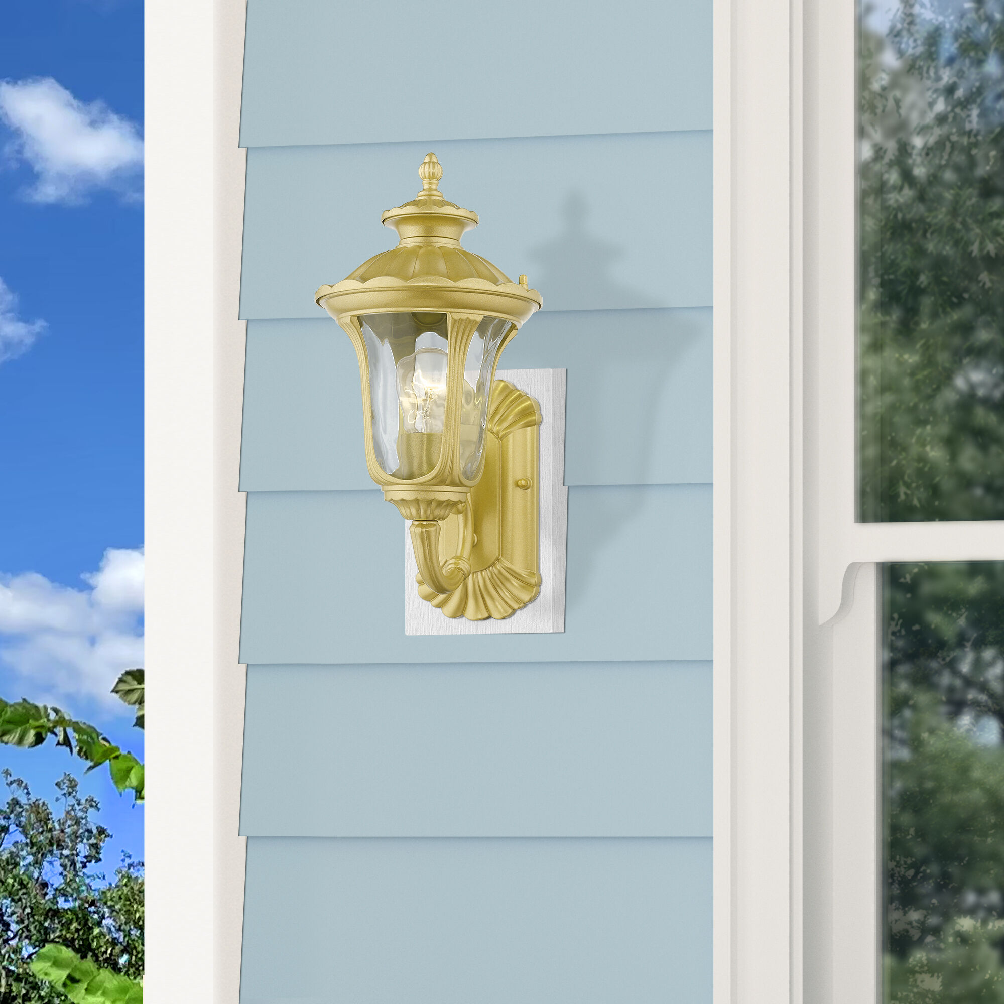 Oxford 1 Light 14.5 inch Soft Gold Outdoor Wall Lantern, Small