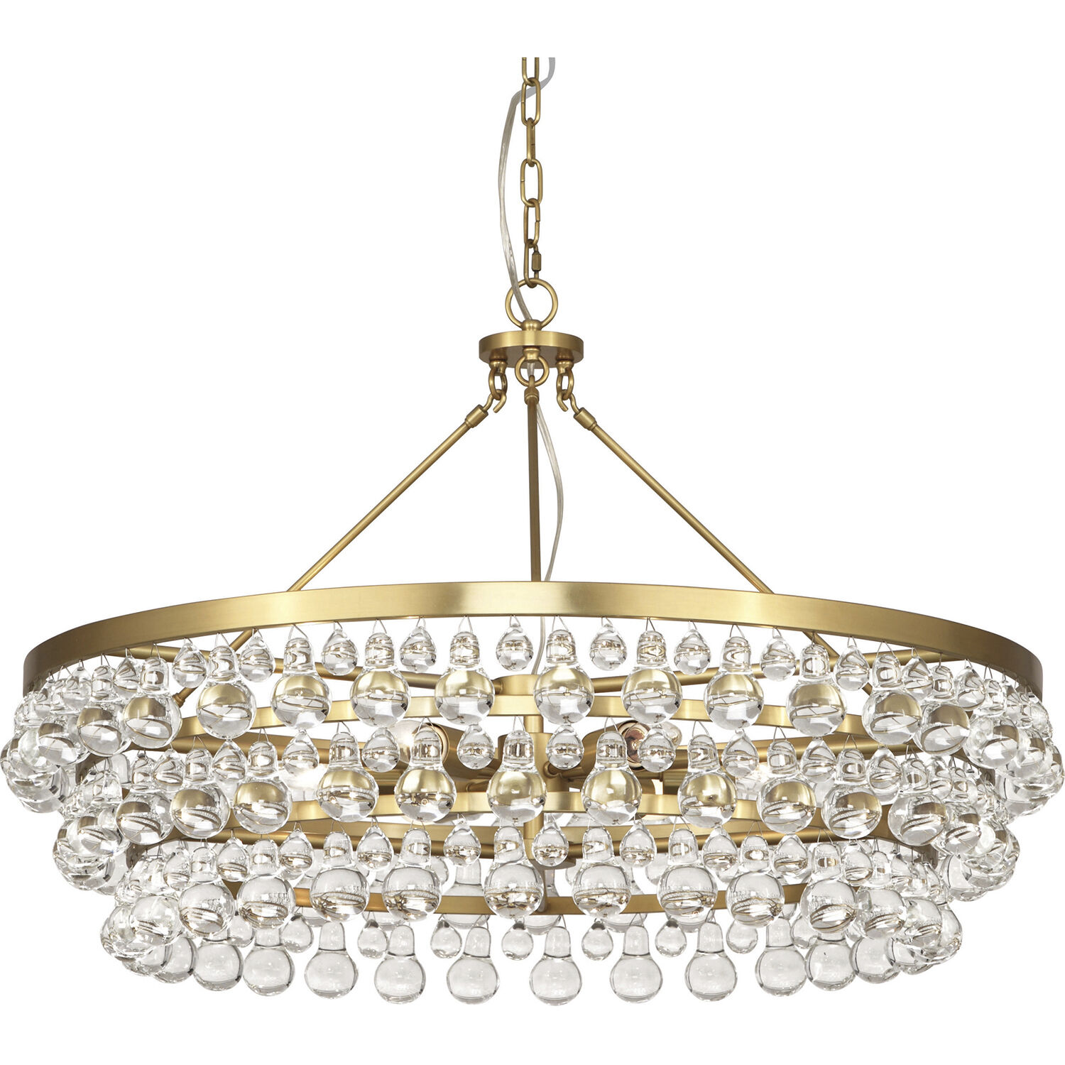 Bling 6 Light 35 inch Antique Brass Chandelier Ceiling Light