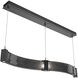 Parallel LED 48 inch Matte Black Linear Pendant Ceiling Light in 3000K LED, Smoke Granite, Curved