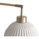 Moraga 85 inch 9 watt Walnut and Weathered Brass with Black Arc Floor Lamp Portable Light