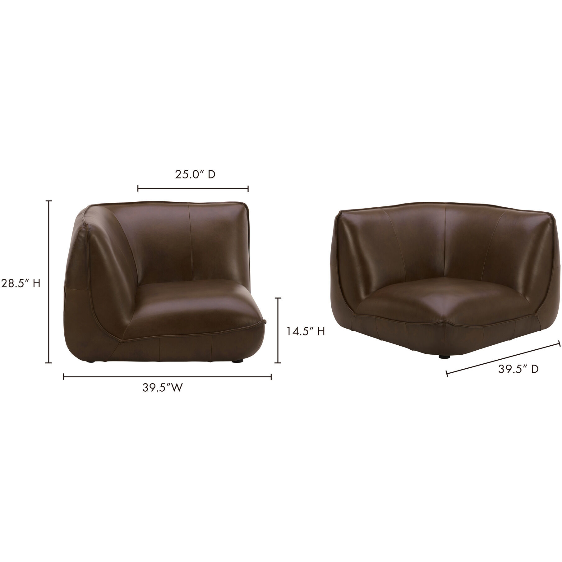 Zeppelin Brown Corner Chair