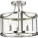 Gilliam 3 Light 13 inch Brushed Nickel Semi-Flush Mount Ceiling Light