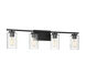 Transitional 4 Light 32 inch Matte Black Bathroom Vanity Light Wall Light