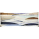 Wyatt Abstract 36 inch Sand and Denim Blue and Soft White Pillow in 36" x 14"