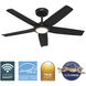 Zentech 44 inch Matte Black Outdoor Ceiling Fan