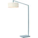 Stretch 75 inch 9 watt Turquoise Arc Floor Lamp Portable Light in White Linen