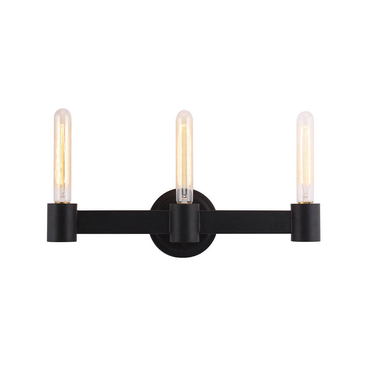Broyles 3 Light 18.5 inch Matte Black Bath Vanity Wall Light