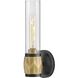 Ellison 5 inch Black with Heritage Brass Vanity Light Wall Light in Black / Heritage Brass
