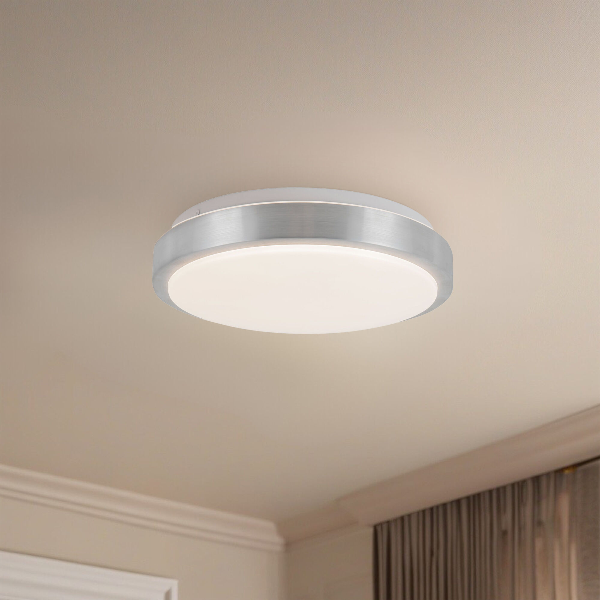 Yanis 11.88 inch Brushed Nickel Flush Mount Ceiling Light