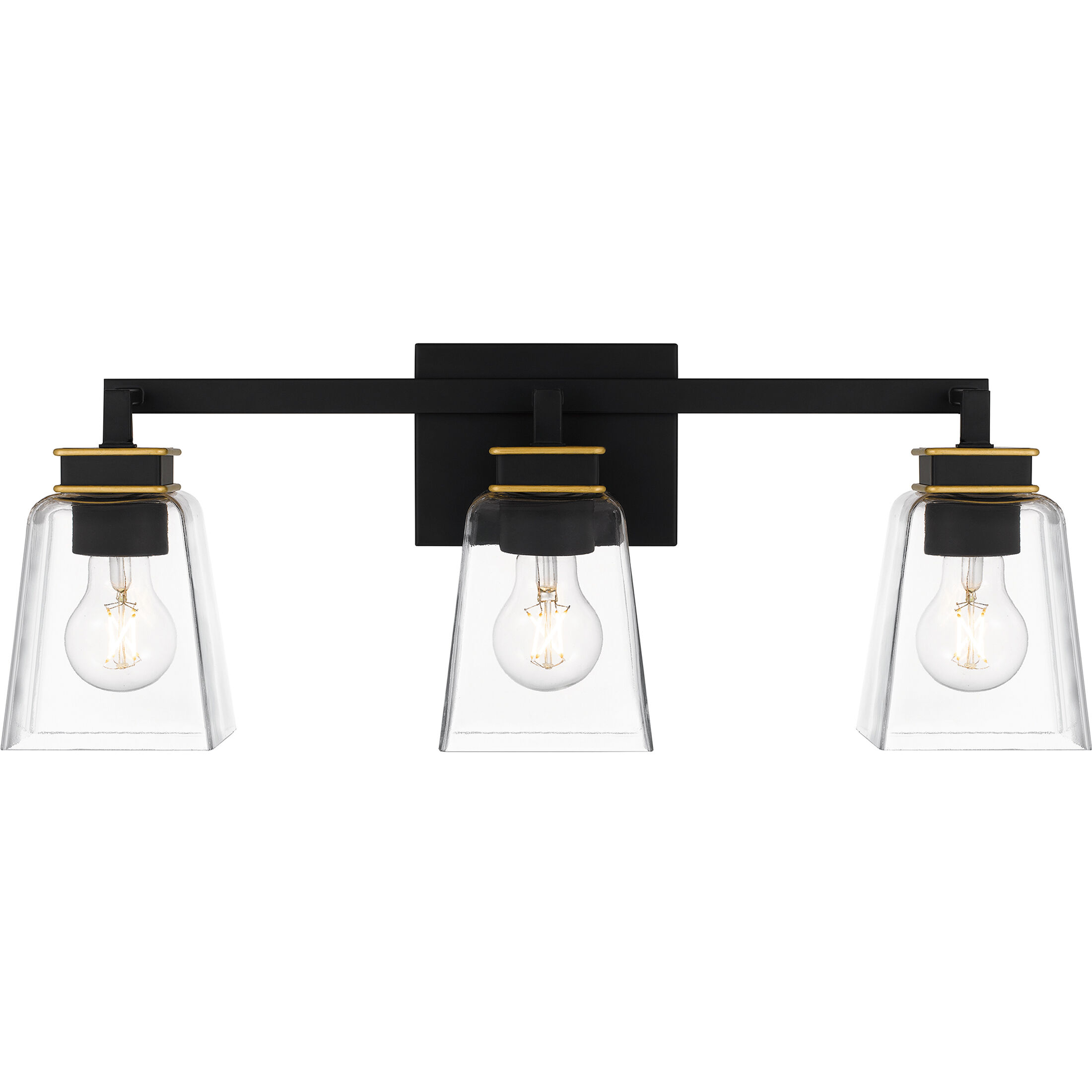 Almany 3 Light 23 inch Matte Black Bath Light Wall Light, Large