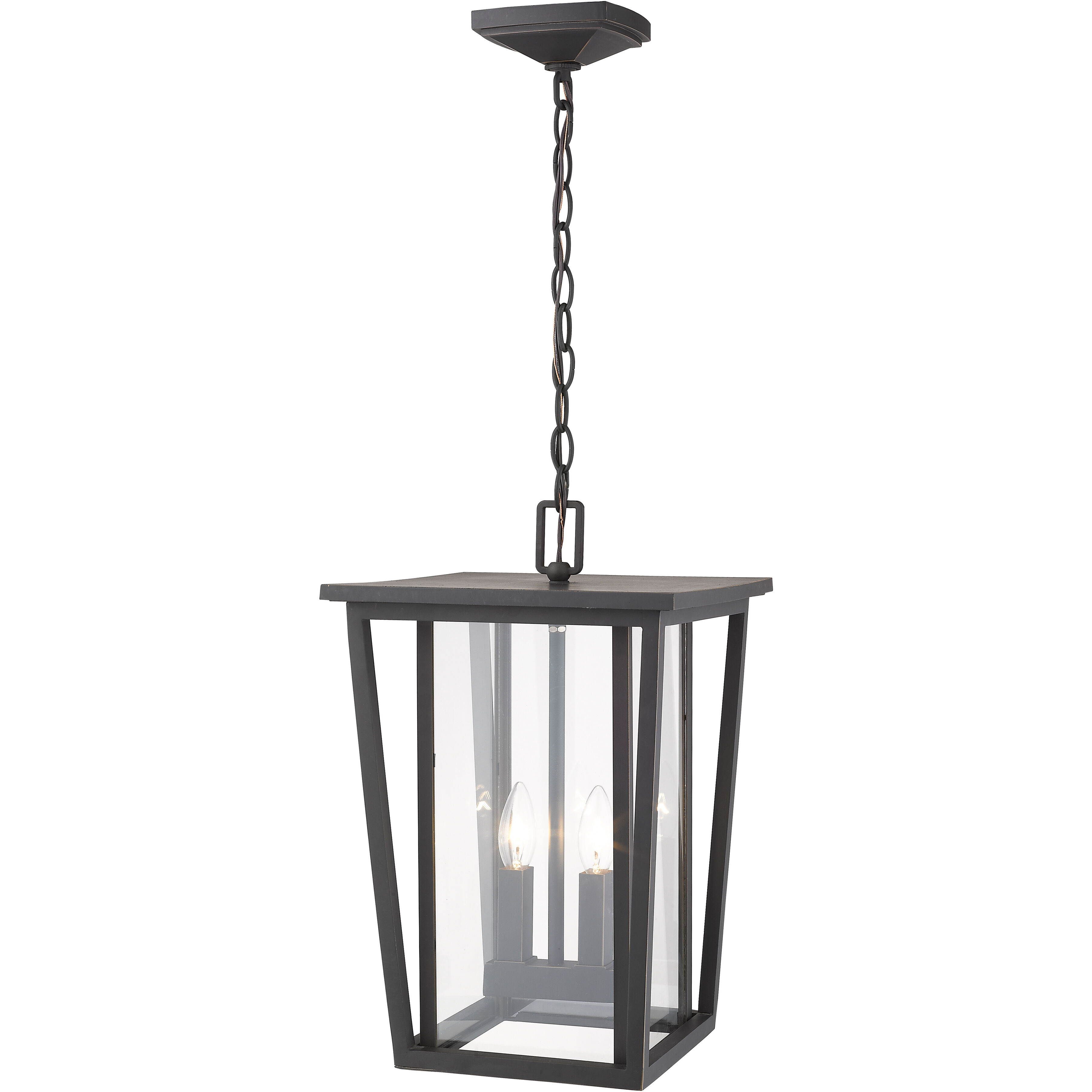 Seoul 2 Light 11.25 inch Oil Rubbed Bronze Outdoor Chain Mount Ceiling Fixture