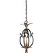 Montparnasse 1 Light 9 inch French Coal with Gold Leaf Mini Pendant Ceiling Light