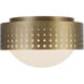 Astoria 2 Light 10 inch Vintage Brass Flush Mount Ceiling Light