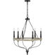 Grove 6 Light 26 inch Drifted Wood and Black Chandelier Ceiling Light