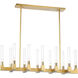 Placid 12 Light 10 inch Aged Brass with Fluted Glass Chandelier Ceiling Light