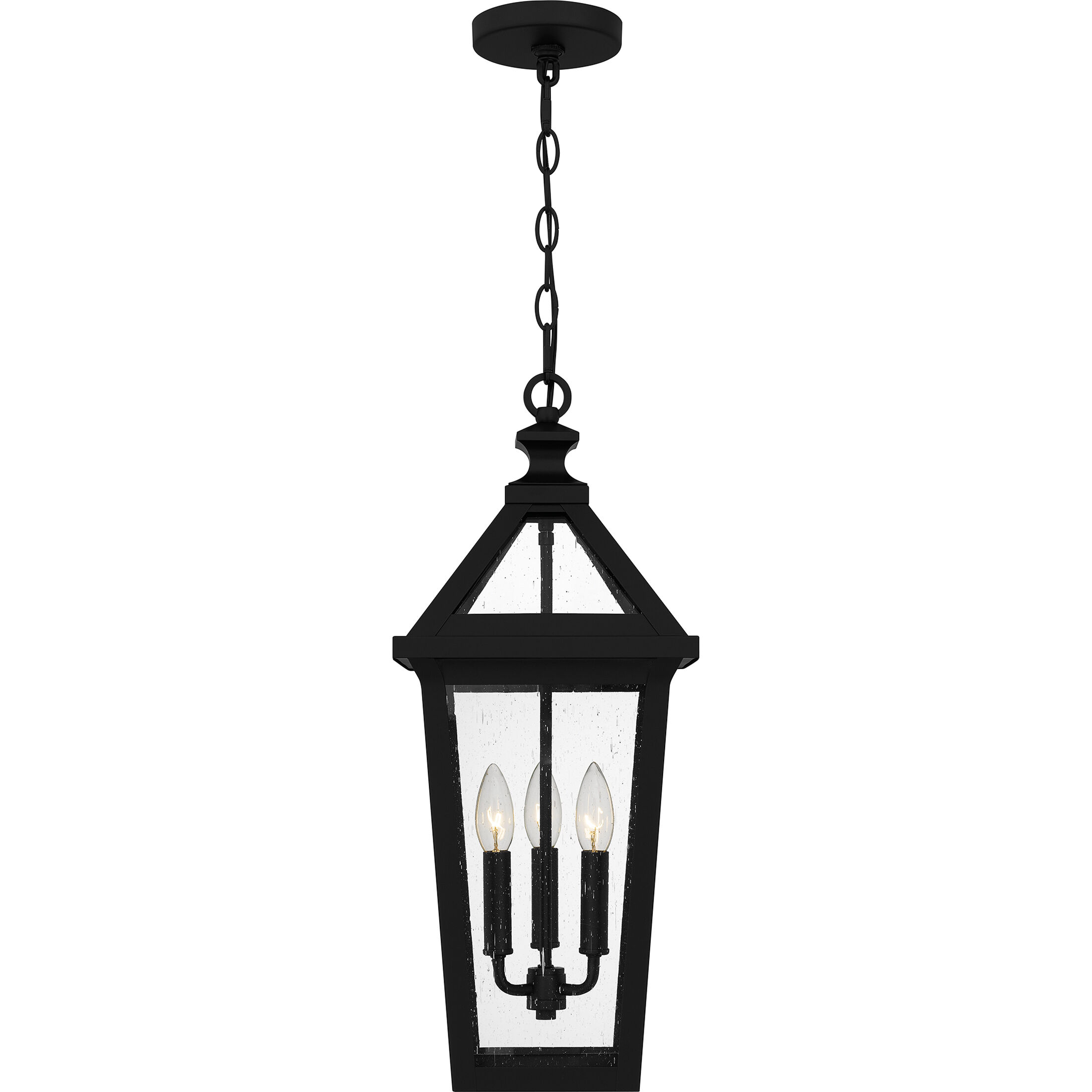 Boulevard 3 Light 9.5 inch Matte Black Outdoor Hanging Lantern, Large