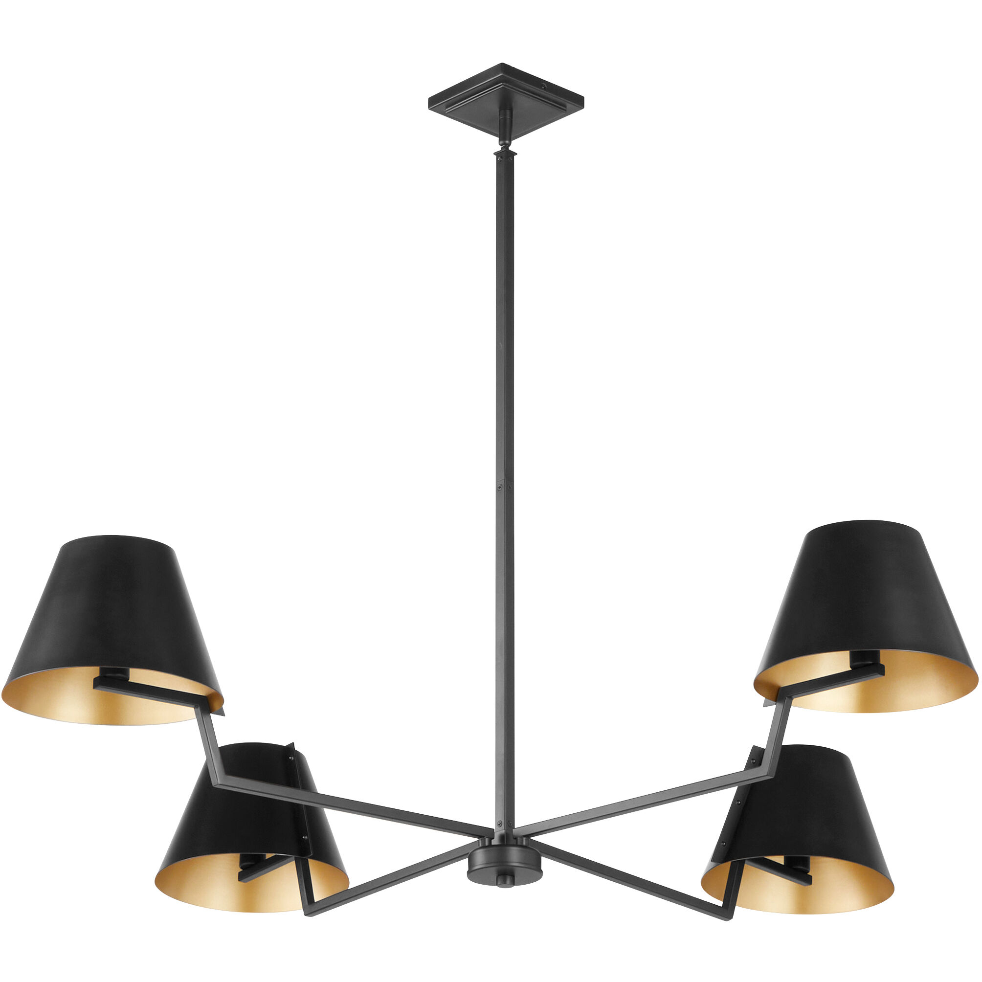 Bliss 4 Light 48 inch Matte Black Chandelier Ceiling Light