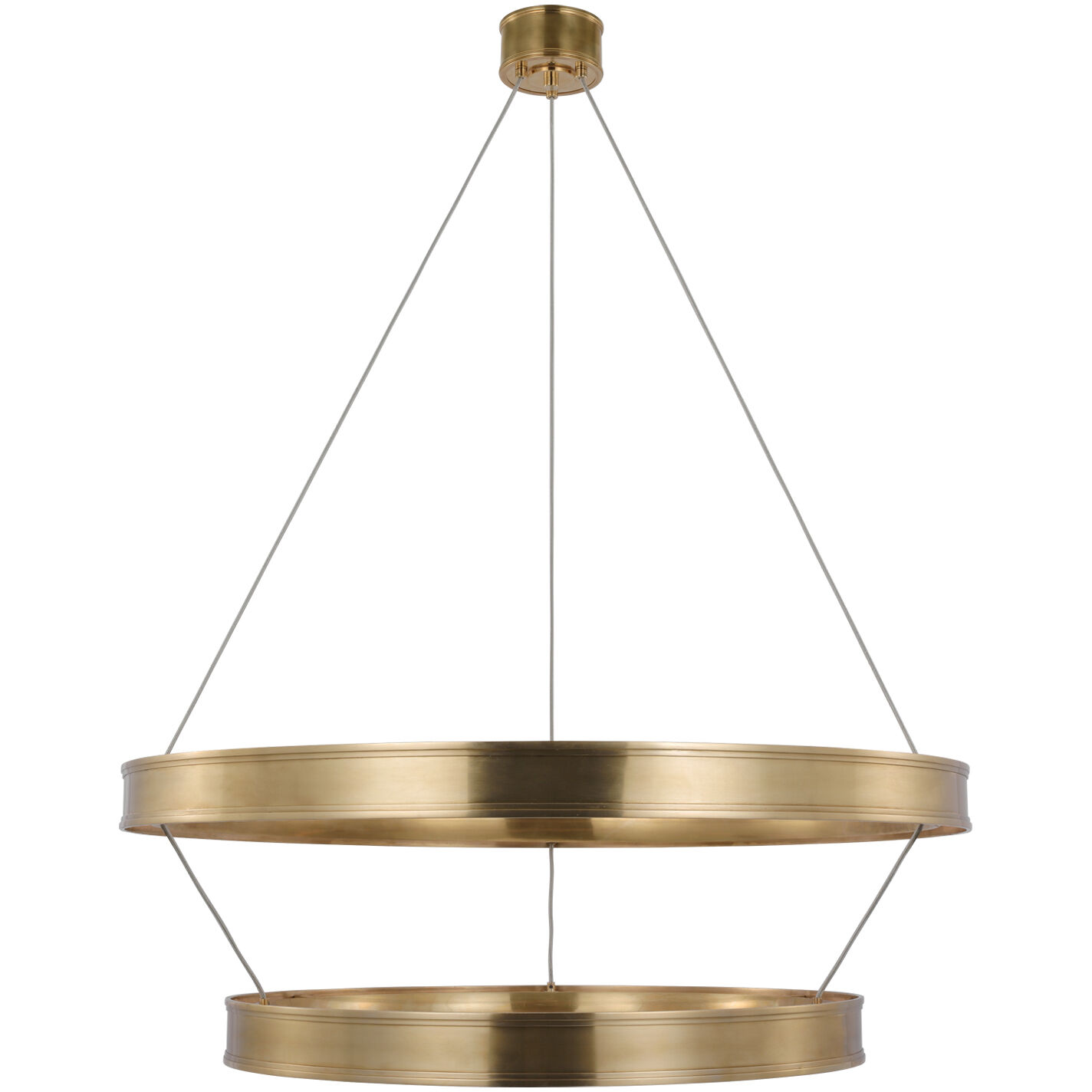 Chapman & Myers Connery LED 40.5 inch Antique-Burnished Brass Two-Tier Ring Chandelier Ceiling Light