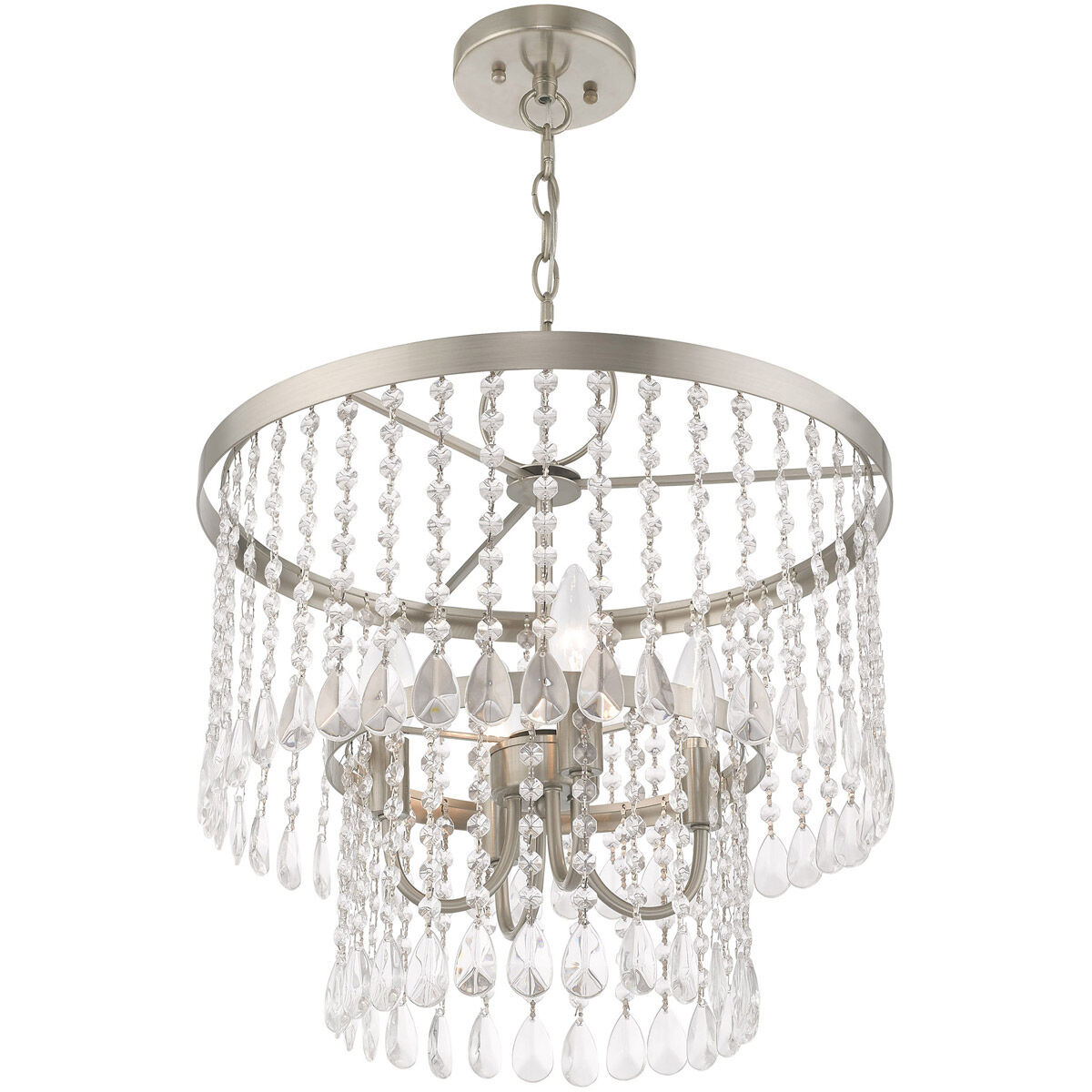 Elizabeth 4 Light 18 inch Brushed Nickel Pendant Chandelier Ceiling Light