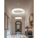 LumenAria LED 42 inch Brushed Brass Pendant Ceiling Light in Alabaster Rocks