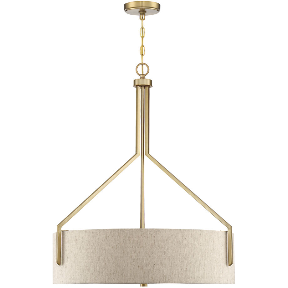 Elara 4 Light 26 inch Brushed Gold Down Pendant Ceiling Light