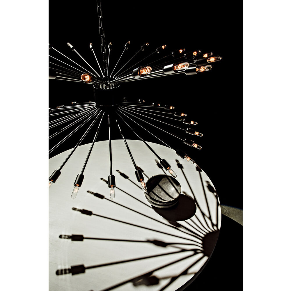 Lampberto 48 Light 45 inch Matte Black Chandelier Ceiling Light