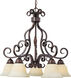 Manor 5 Light 26 inch Oil Rubbed Bronze Down Light Chandelier Ceiling Light